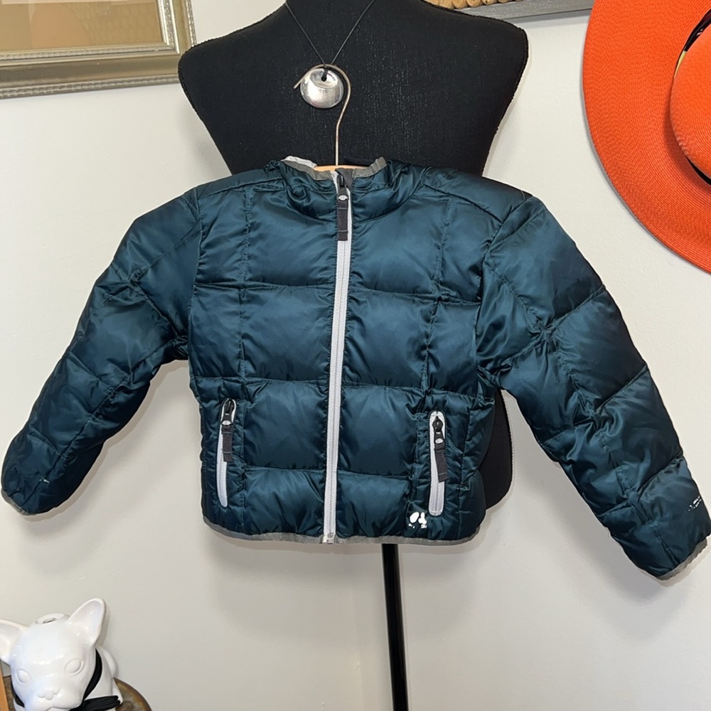 Dark Blue Eddie Bauer First Ascent Premium Puffy Goose Down Jacket Sz. XXS (3-4)